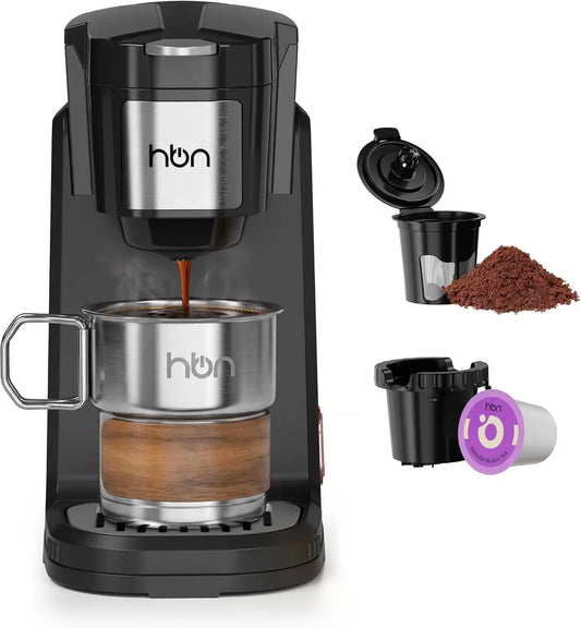 HBN Single Serve Coffee Maker with Stainless Steel Camping Mug