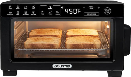 Gourmia Toaster Oven - 4-Slice Capacity, Digital Display, Black