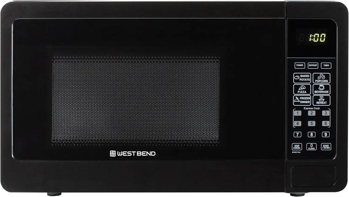 West Bend Microwave Oven, 0.7 Cu.Ft., 700-Watts, in Black Finish