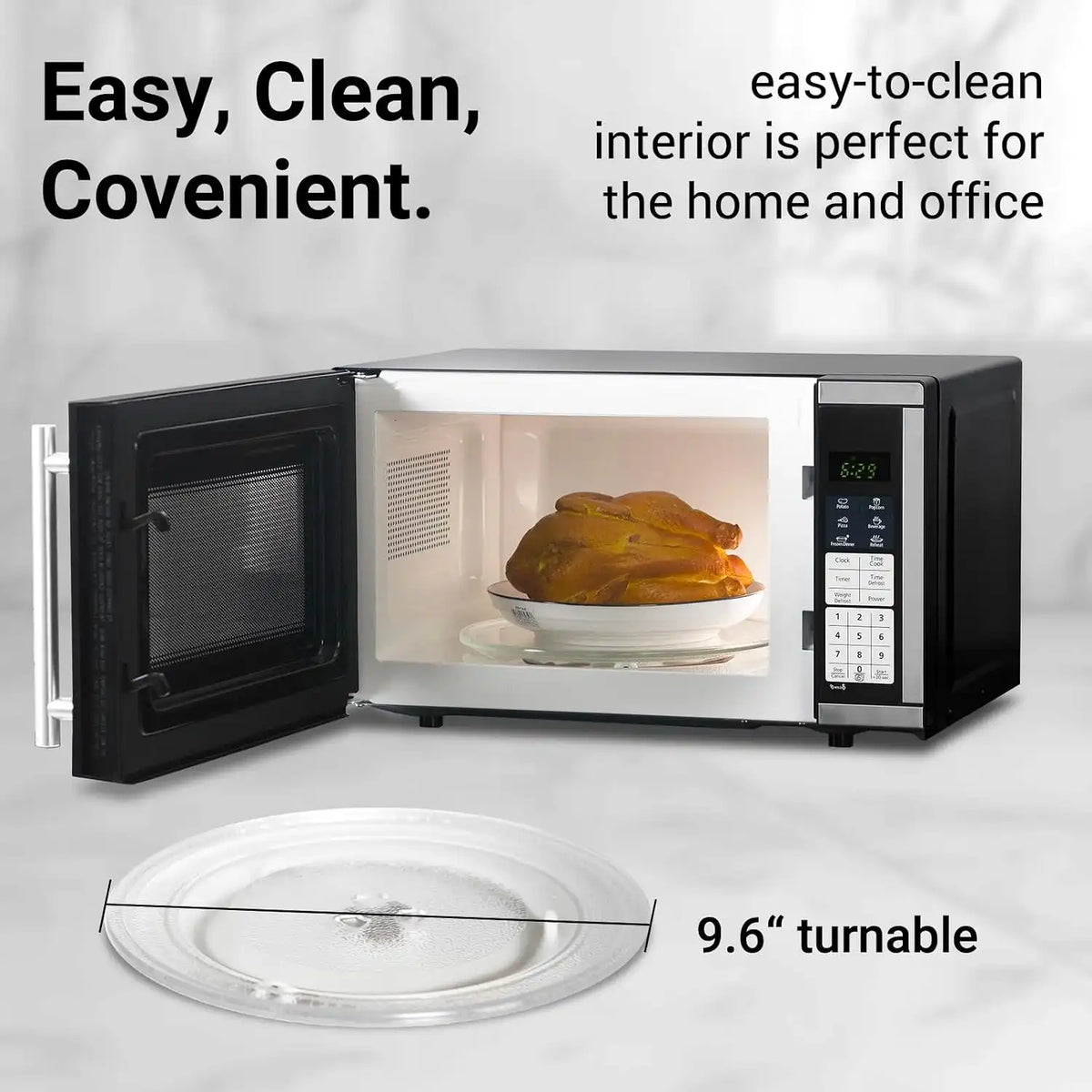 Countertop Microwave Ovens 0.7 Cu. Ft. 700 Watts Microwave Oven With LED Lighting,Turntable and Child Lock,Compact Microwave Perfect for Apartments and Dorms,Easy Clean Interior, Black
