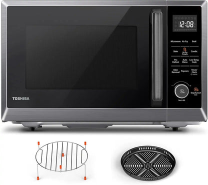 TOSHIBA Air Fryer Combo Microwave, 1.0 Cu.Ft, Black Stainless Steel
