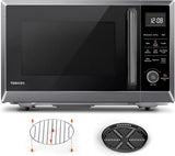 TOSHIBA Air Fryer Combo Microwave, 1.0 Cu.Ft, Black Stainless Steel