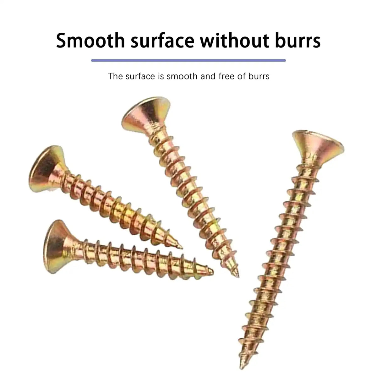 Wood Screws #10 × 3/4", Countersunk Phillips Flat Head, Yellow Zinc Plated Steel, High Hardness Self Tapping Screws for Wood Plastic Metal, Full Thread Type #10 × 3/4-Inch, 100 Pcs