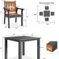 YEFU Patio Table Set for 4, All-Weather HIPS, Metal Aluminum Frame, Gray
