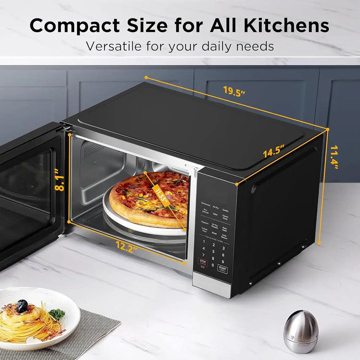 BLACK+DECKER 5-in-1 Microwave Oven Air Fryer Combo, 0.9 Cu.Ft, 900W