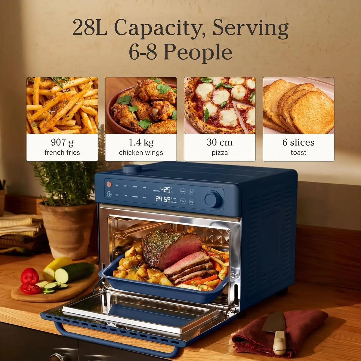 Our Place Wonder Oven Pro, 8-in-1 Digital Air Fryer Oven, 3-Rack, 30 Qt
