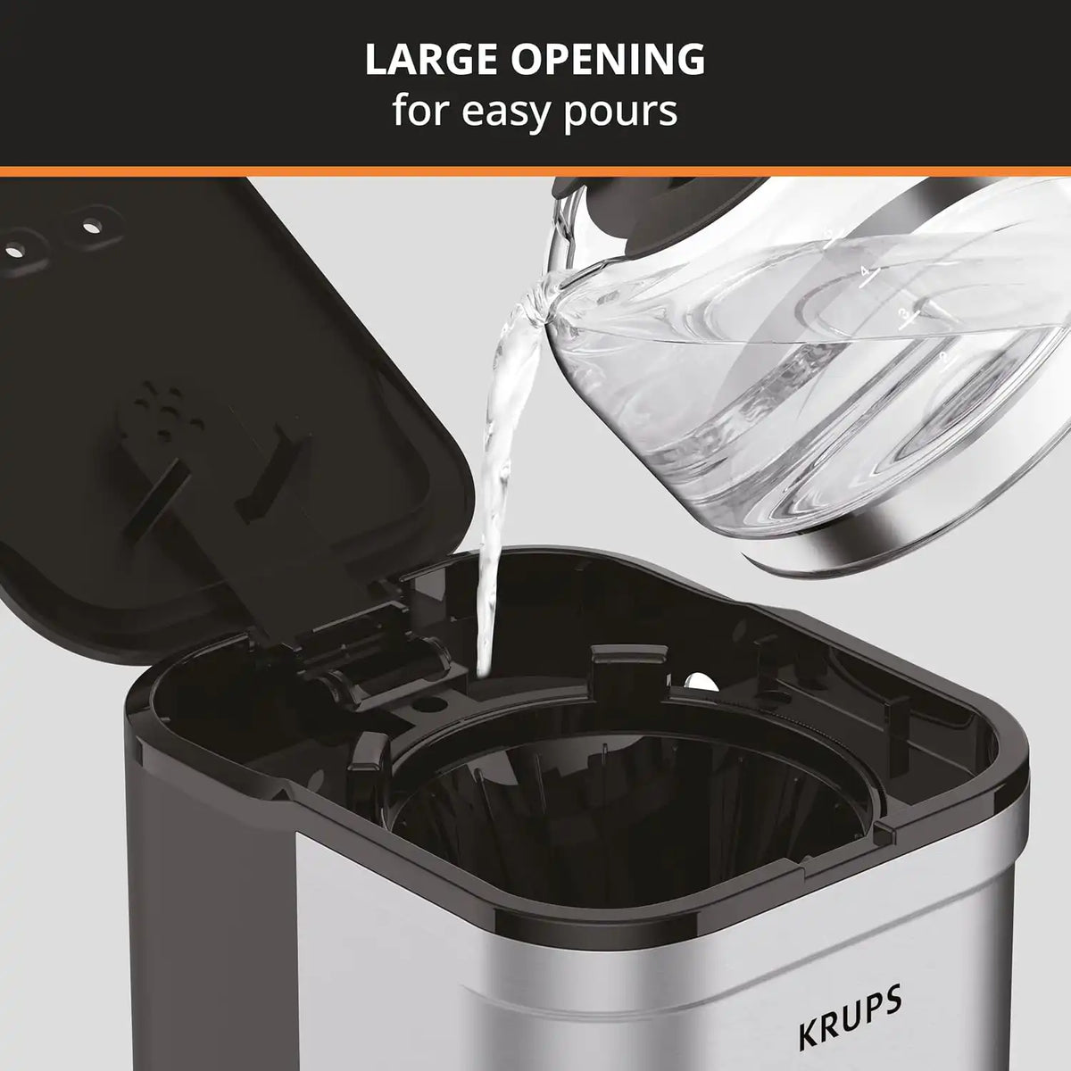 KRUPS Simply Brew Compact 5 Cup Coffee Maker: Stainless Steel Design, Pause & Brew, Keep Warm, Reusable Filter, Drip-Free Carafe