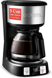 Gourmia Drip Coffee Maker - 5-Cup Capacity, Glass Carafe, Black