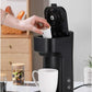 Compact Single Serve Dual Brew Coffee Maker - Compatible with Ground Coffee or K-Cups Pods | Adjustable Cup Size | Home & Office Coffee Brewer