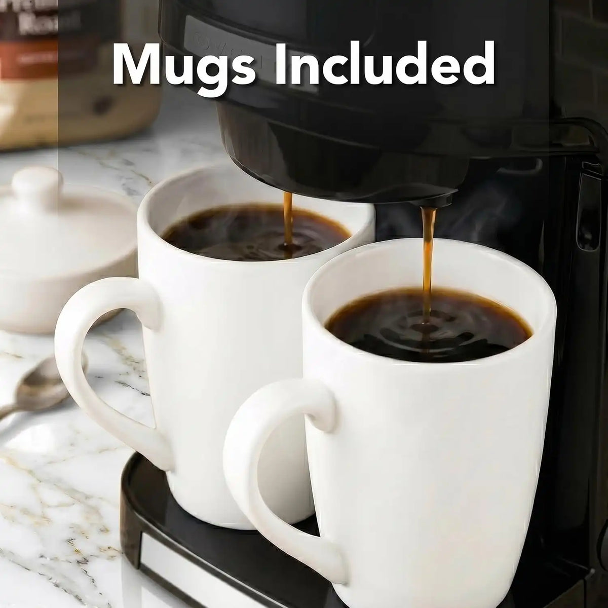 OVENTE Dual Drip Coffee Maker with Easy On/Off Switch, Black CMDD2MB