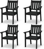 YEFU Patio Dining Chairs Set of 4, Weather Resistant HIPS, Black