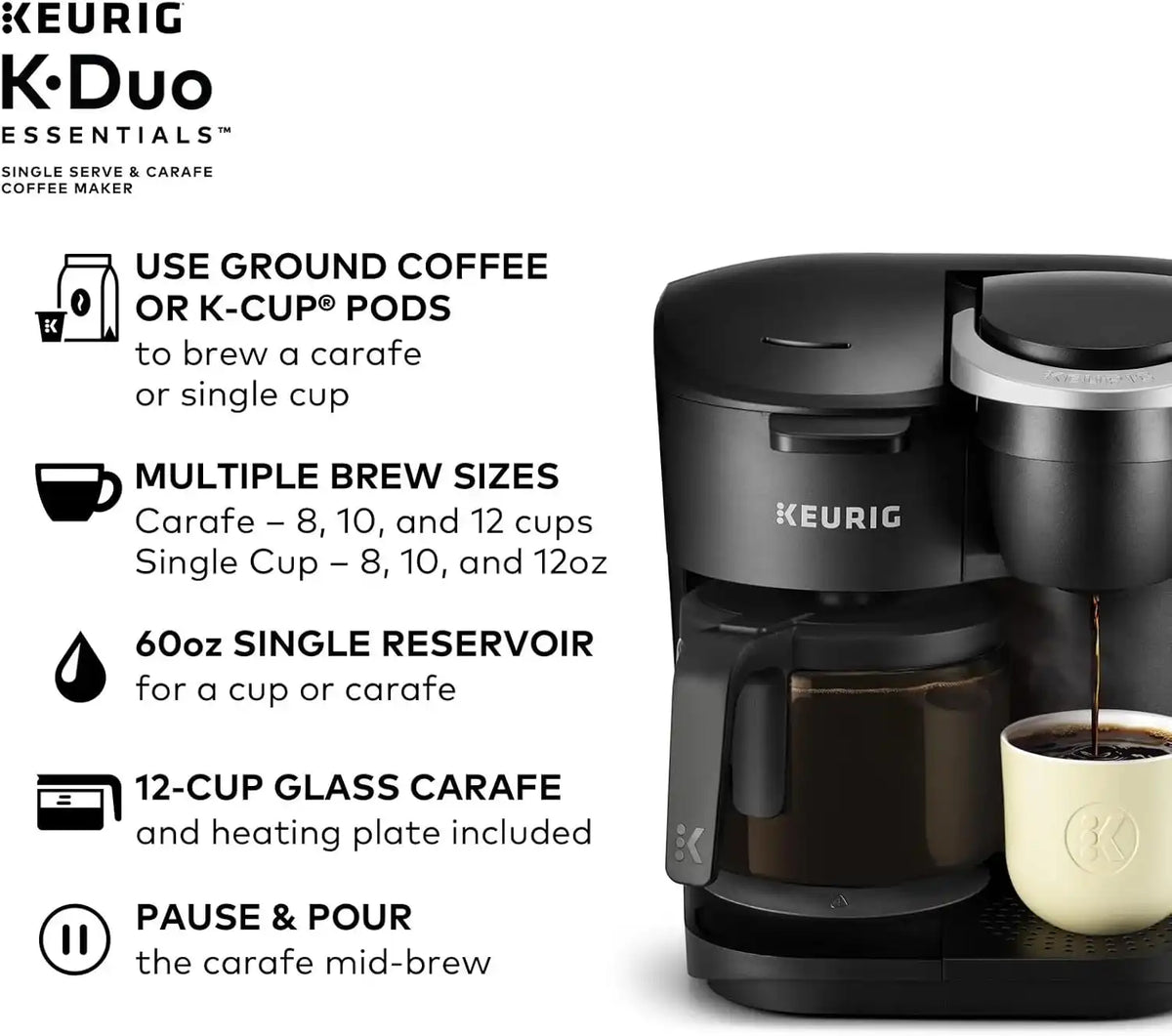 Keurig K-Duo Essentials Single Serve & Carafe Coffee Maker