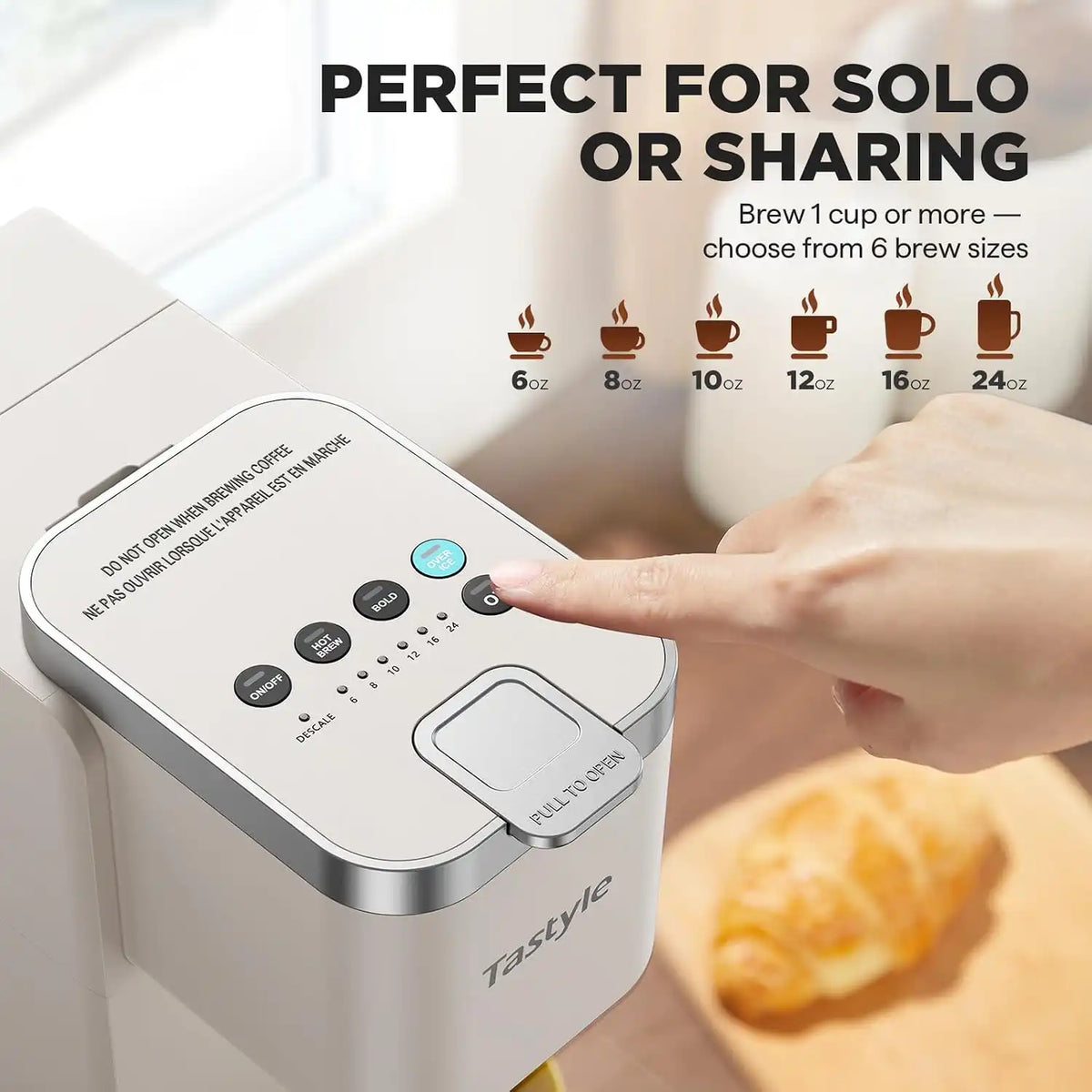 Tastyle Single Serve Coffee Maker for K Cups and Grounds with 3 Brew Styles