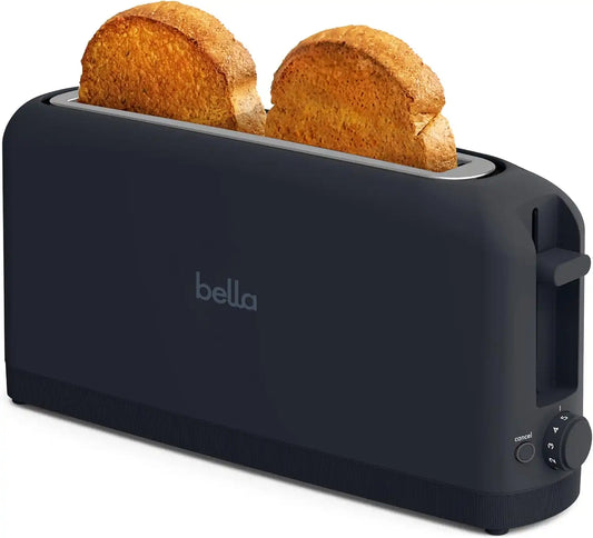 bella Fits-Anywhere™ 2-Slice Slim Toaster, Long Slot & Extra Wide, Slate