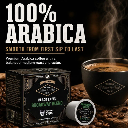 A&P Broadway Blend Coffee Medium Roast Single Serve 18ct 100% Arabica, Compatible with 1.0 and 2.0 k-cup brewers (Broadway Blend, 18 Count)