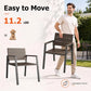 LazySunsets Outdoor Dining Set with Umbrella Hole (Charcoal, 7 Piece)