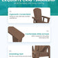 SERWALL 5-Piece Patio Dining Set, 45" Table & 4 Adirondack Chairs, Brown