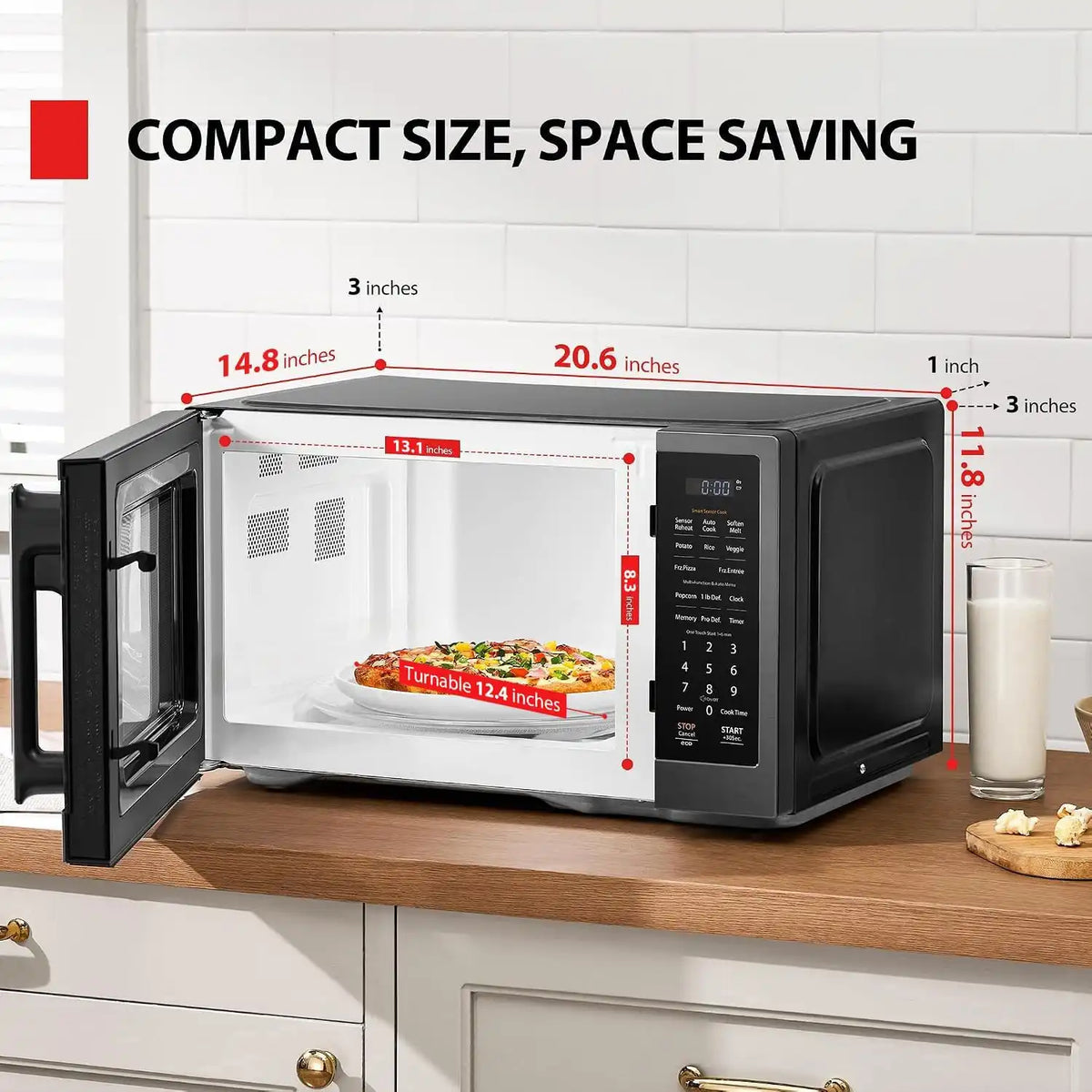 TOSHIBA Countertop Microwave Oven with Smart Sensor, 1.2 Cu.Ft, 1000W