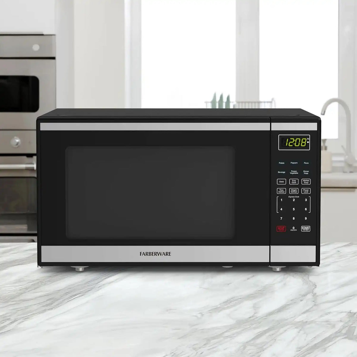 Farberware Stainless Steel Microwave Oven 1.6 Cu. Ft 1100 Watts Countertop