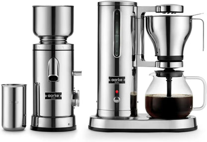 aarke Drip Coffee Maker & Grinder Bundle, 60 Settings, Stainless Steel