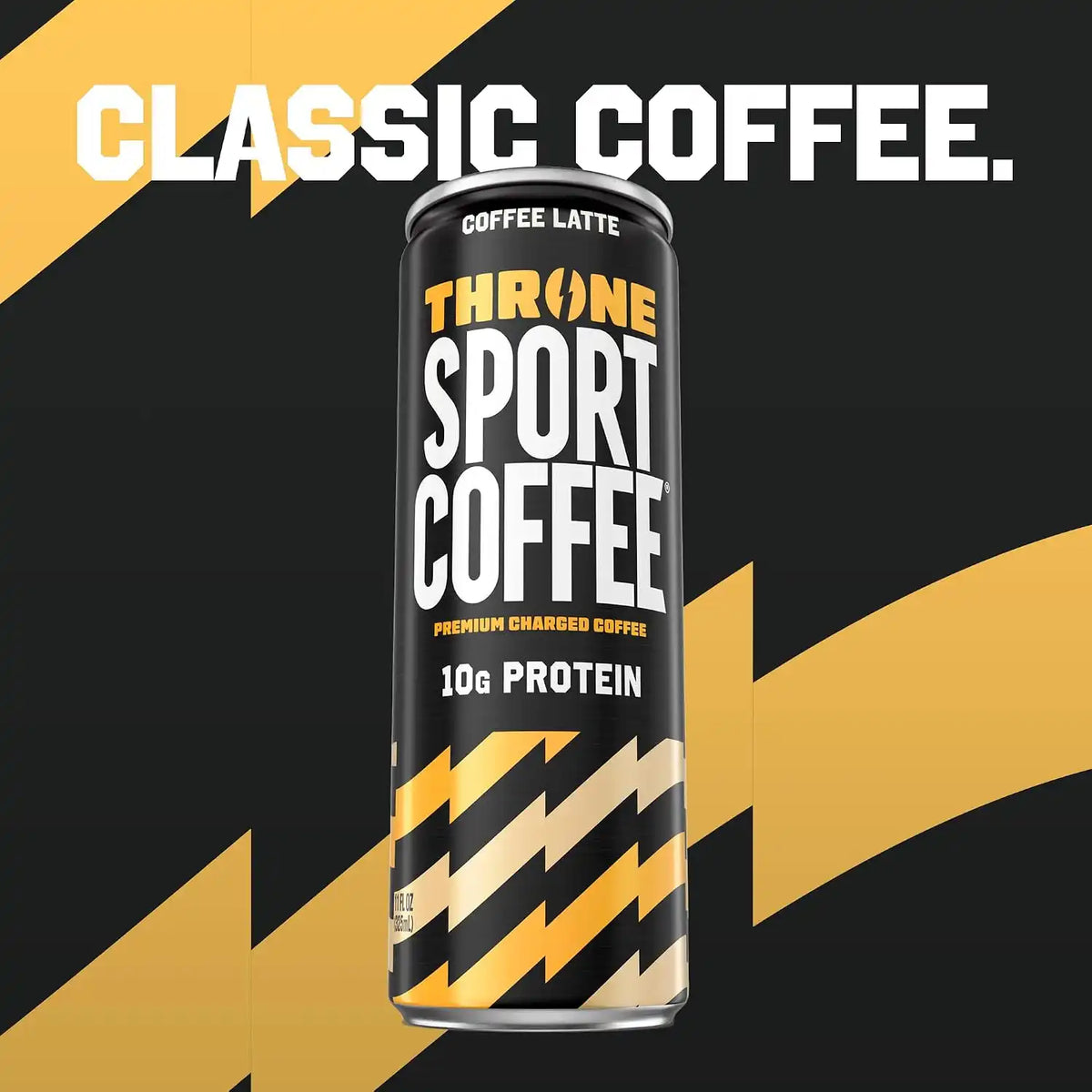 Throne Sport Coffee, Coffee Latte, 10g Protein, 150mg Caffeine, 12Pk