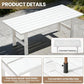 Outdoor Dining Set for 6, 7-Piece Patio Table and Chairs Set, HDPE Outdoor Dining Table and Chairs with Umbrella Hole, All-Weather Dining Furniture Set,White