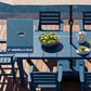 Perli™ 5-Piece Outdoor Dining Set, All-Weather HDPE Patio Furniture with 4 Armrest Chairs and Rectangular Table, UV-Resistant 4-Person Set for Deck, Backyard, Blue