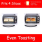 GT12 Black Countertop Toaster Oven, 12L Compact Small Oven, 1200W, Fits 4 Slices, 4 Cooking Modes, 60-Min Timer & Adjustable Temperature, For Toast, Bake & Broil, Ideal for Apartment & Dorm