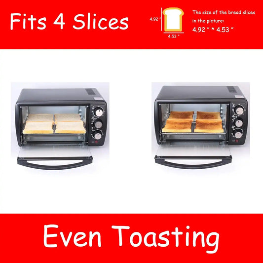 GT12 Black Countertop Toaster Oven, 12L Compact Small Oven, 1200W, Fits 4 Slices, 4 Cooking Modes, 60-Min Timer & Adjustable Temperature, For Toast, Bake & Broil, Ideal for Apartment & Dorm