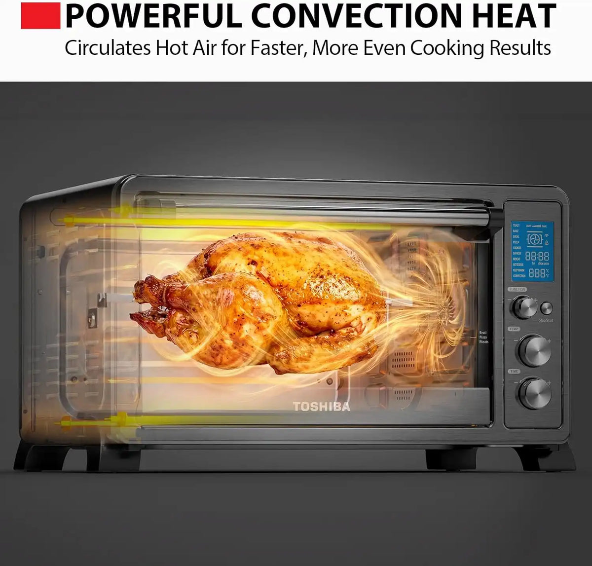 TOSHIBA 10-in-1 Convection Toaster Oven, 6-Slice Countertop Oven, 1500W