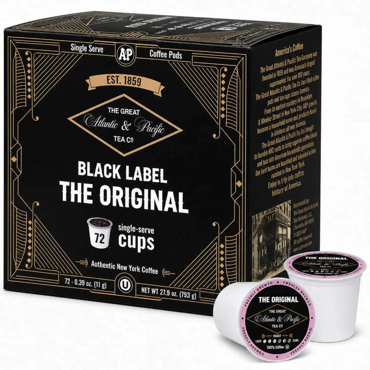 A&P Original Medium Roast Coffee Pods, 100% Arabica, 72 Count
