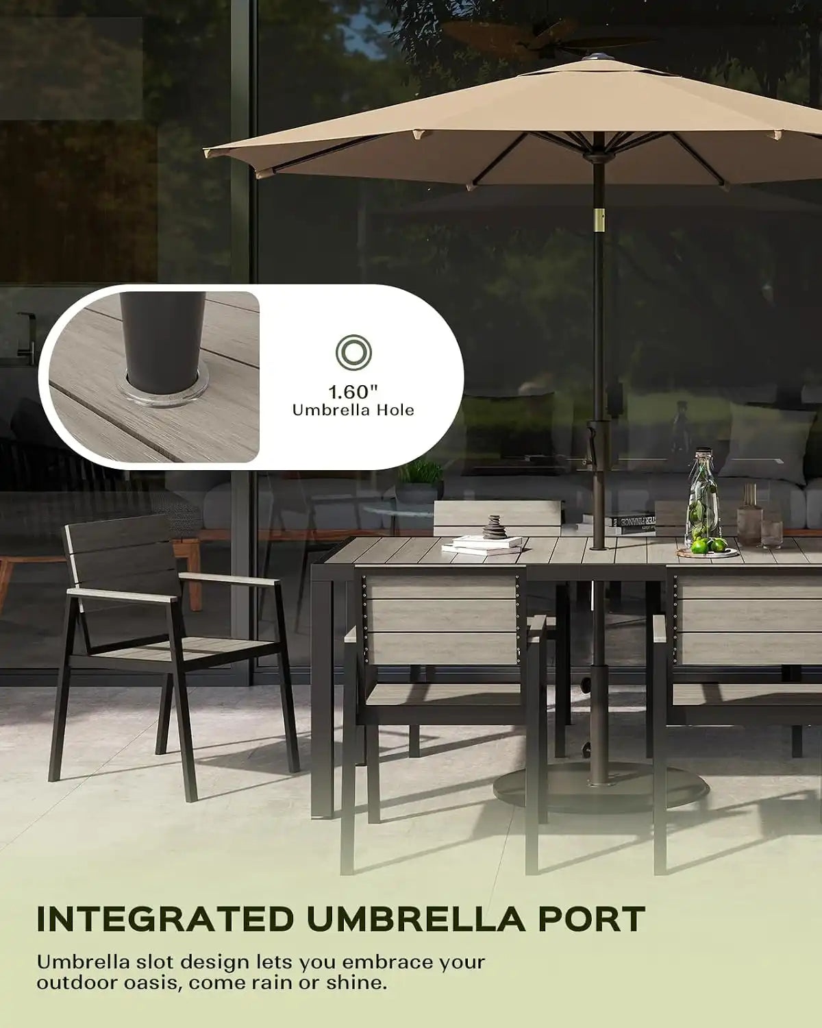 Vexwalx Outdoor Dining Set, HDPS + Aluminum Patio Dining Chairs with Ergonomic Design and Wide Seat, 2 Piece Outdoor Chairs for Garden, Backyard, Deck (2-Piece, Gray)