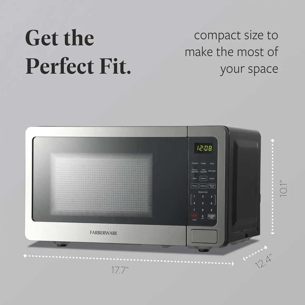 Farberware Countertop Microwave Oven 0.7 cu. ft. 700 Watts, Stainless Steel