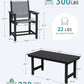 SERWALL 7 Pcs HDPE Patio Dining Set, HDPE Dining Set for 6, Black