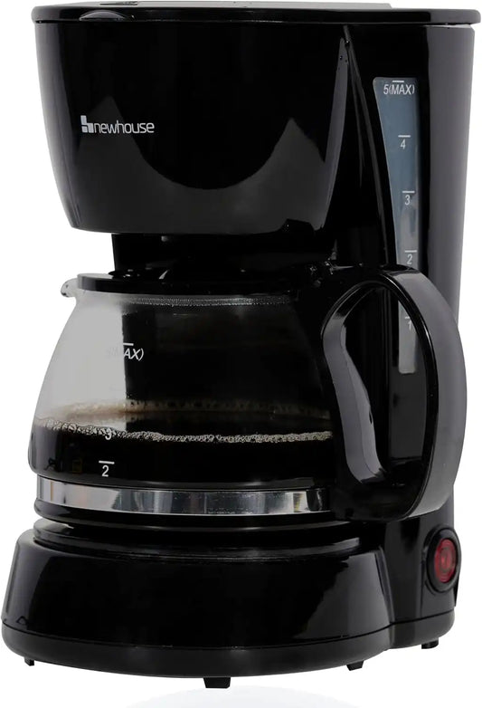 Newhouse Electric Coffee Machine NHCM-001-5, 5-Cup Coffee Maker with Auto Shut Off, Electric Pot with Metal Mesh Coffee Filter Basket, ETL Certified for Hospitality and Residential Use
