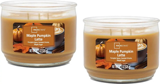 Mainstays 11.5oz Scented Candle 2-Pack (Maple Pumpkin Latte)