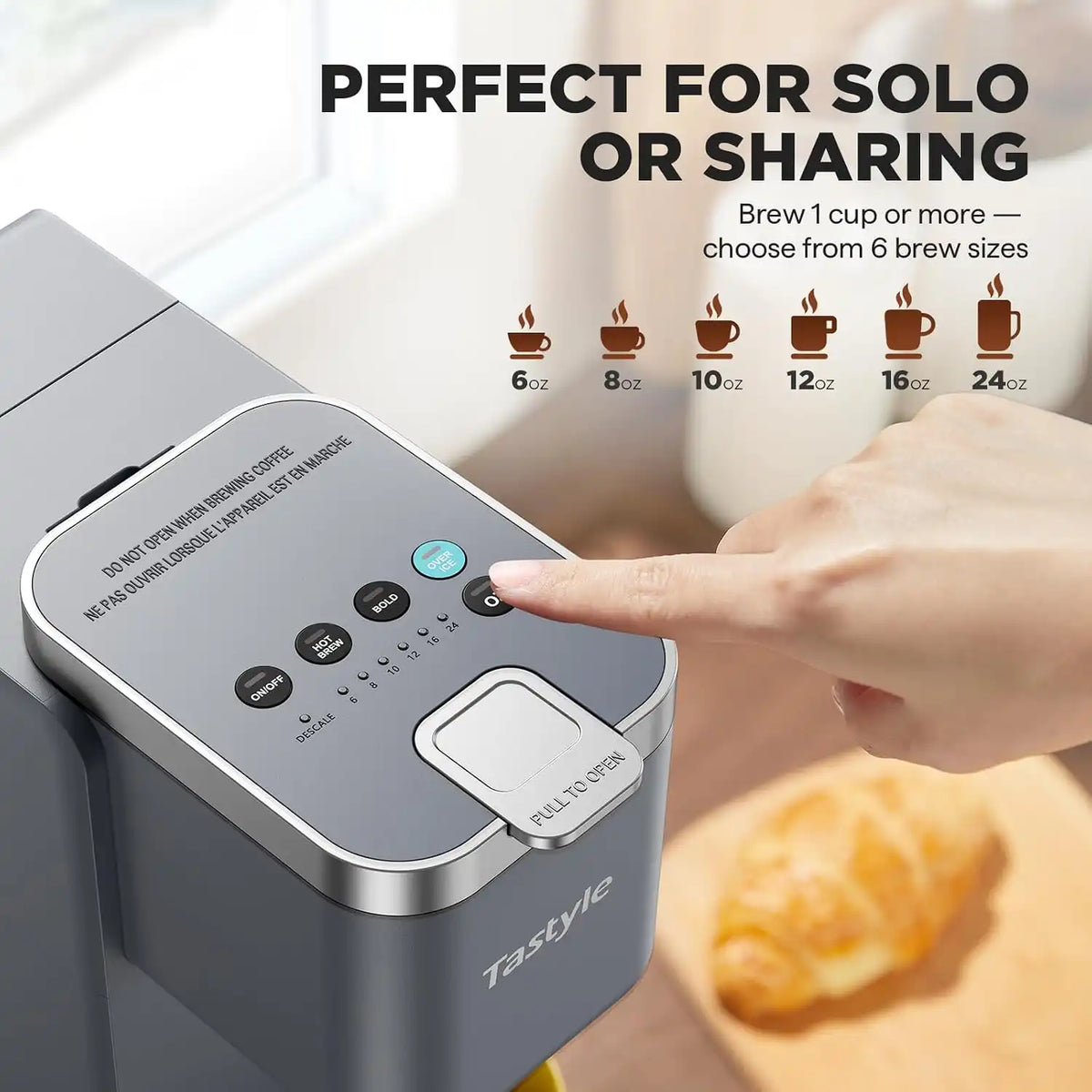 Tastyle Single Serve Coffee Maker for K Cups and Grounds with 3 Brew Styles