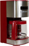 Kenmore 12-Cup Coffee Maker, Glass Carafe, Cafetera Programable, Red