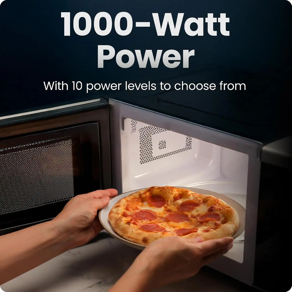 Chefman Countertop Microwave, 1.1 Cu Ft, 1000W, Stainless Steel