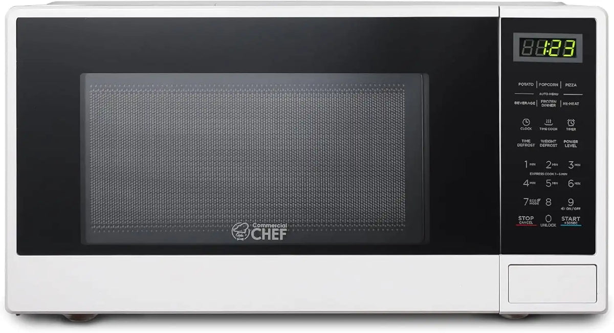 Commercial Chef 1.1 Cu. Ft. Countertop Microwave Oven, CHCM11100W, White