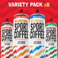 Throne Sport Coffee Cold Brew, Low Sugar, Dairy Free, 4 Flavors, 6Pk