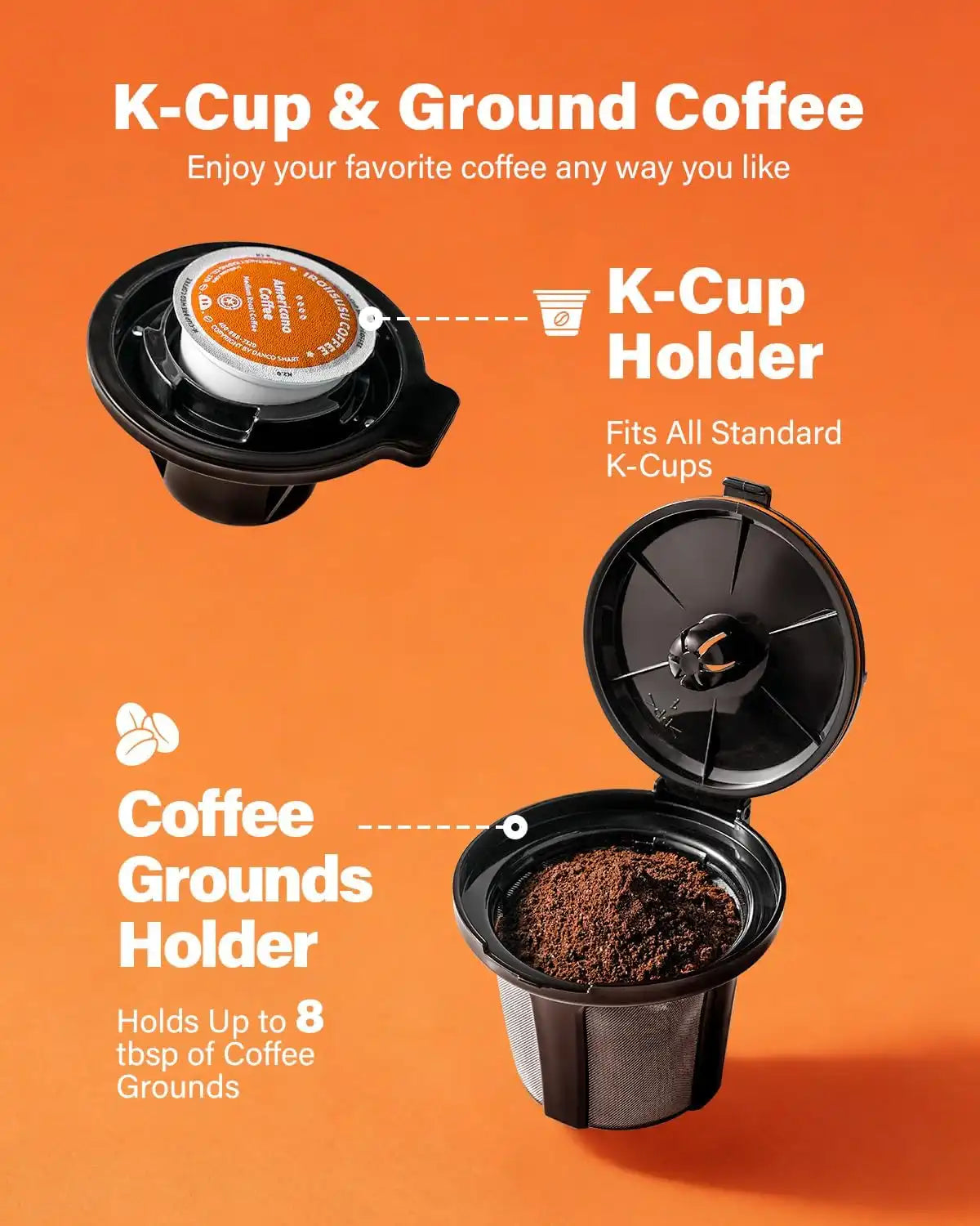 SHARDOR Single Serve & Carafe Coffee Maker, Dual Brew for K Cup Pods & Ground Coffee, Hot & Iced Drip Coffee Machine, 6-32oz Sizes, 95oz Removable Water Reservoir, 24H Programmable, Thermal Carafe