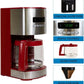 Koolatron Kenmore Drip Coffee Maker - 12-Cup Programmable Coffee Machine With Glass Pot, Pause and Pour, Auto Shut-Off, Large Water Reservoir, Reusable Filter, Dishwasher Safe Carafe, Red