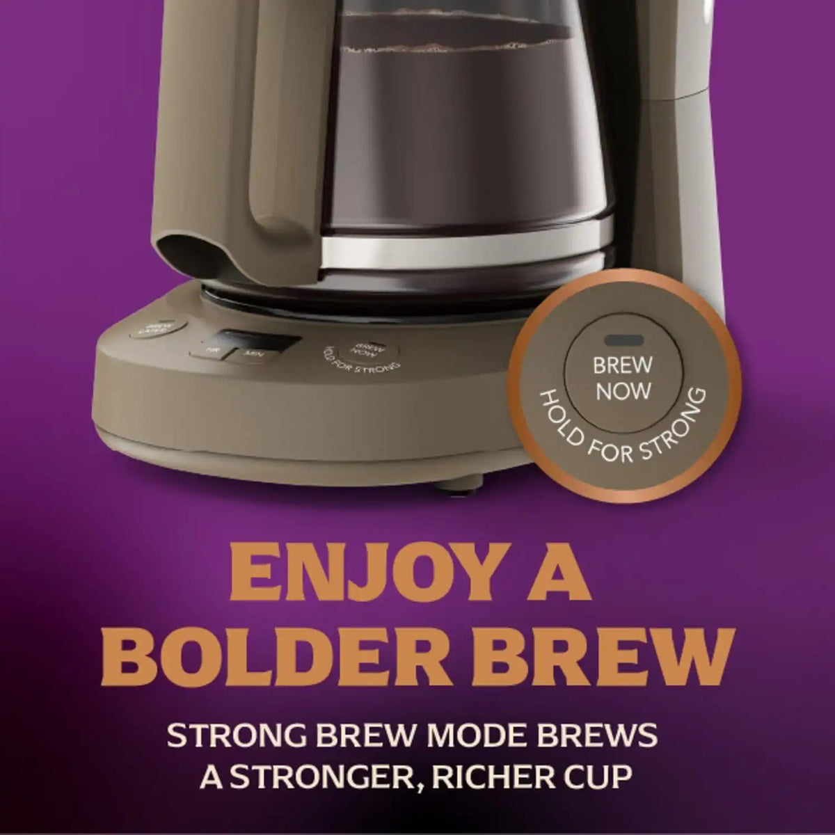Mr. Coffee® 12 Cup Programmable Coffee Maker with Strong Brew Mode, Auto-Pause, Chai Cream
