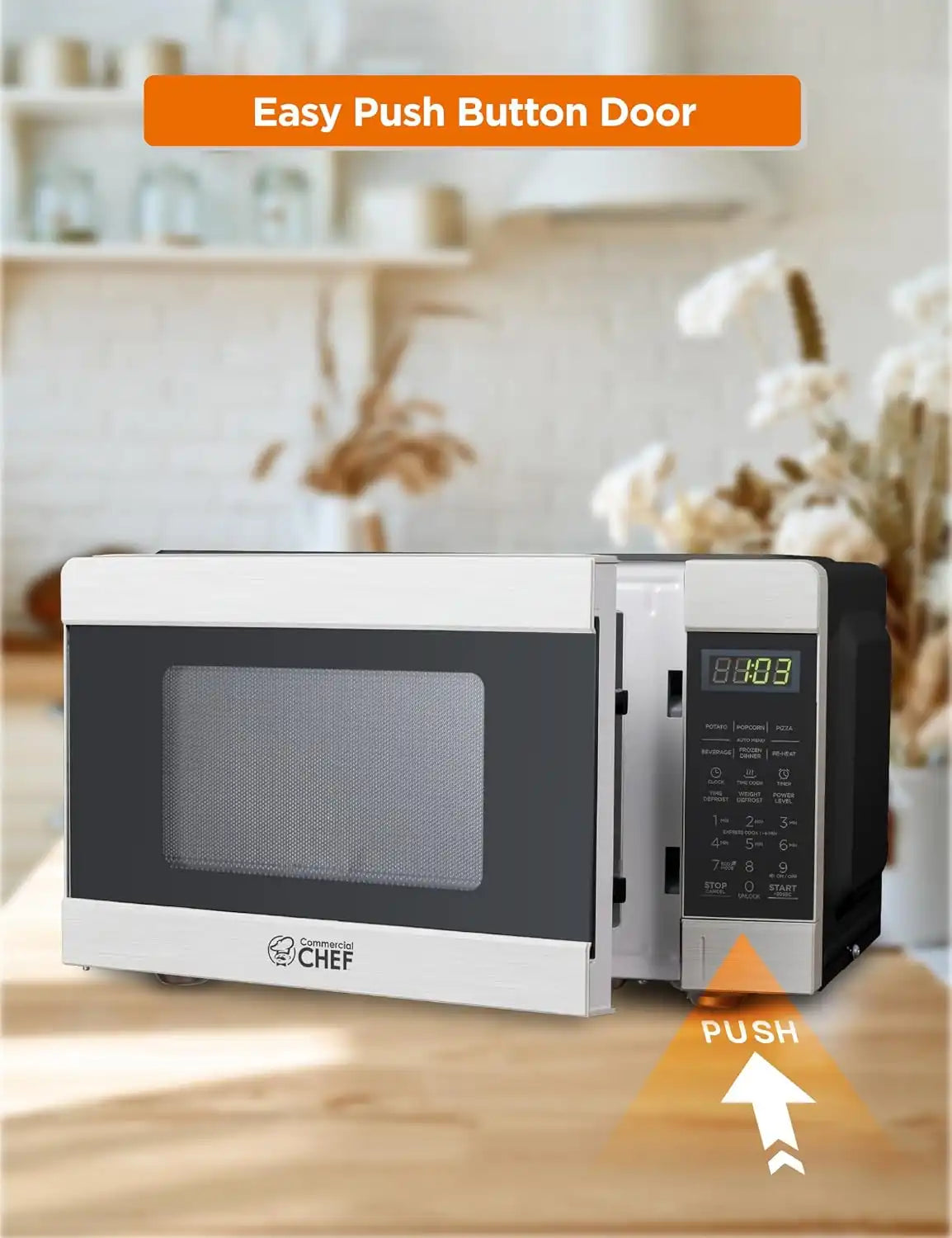 Commercial Chef 0.9 Cu. Ft. Countertop Microwave Oven, CHM009