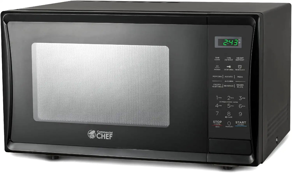 Commercial Chef 1.1 Cu. Ft. Countertop Microwave Oven, CHM11MB, Black