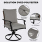 Grand patio 7-Pc Outdoor Swivel Dining Set, 6 Gray Chairs + Table, Black