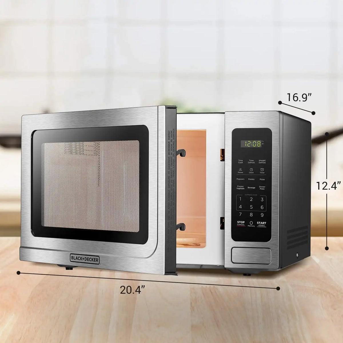 BLACK+DECKER Microwave Countertop 1.4 Cu.Ft, 1000W, Stainless Steel