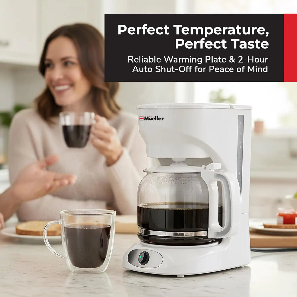 MUELLER HOME 12-Cup White Coffee Maker