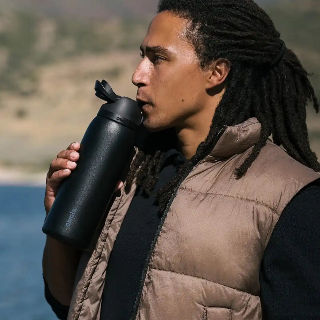 Owala FreeSip Stainless Steel Water Bottle 40 oz Night Safari